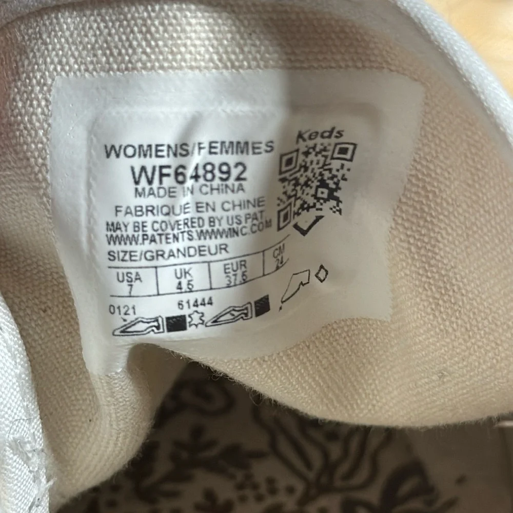 Rifle Paper Keds Triple Kick Blue Fields Embroidered Floral Casual Sneaker Shoes